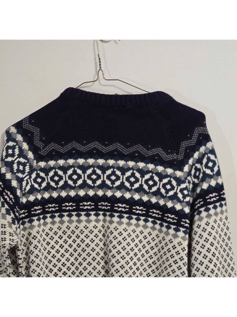 Keynote Knit Navy and White Patterned Crew Neck Sweater - Picture 6 of 7